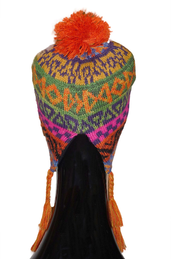 Kinder Mütze AQUARELL für 1-4 Jahre mit Baumwollvlies gefüttert Jacquard-Strick