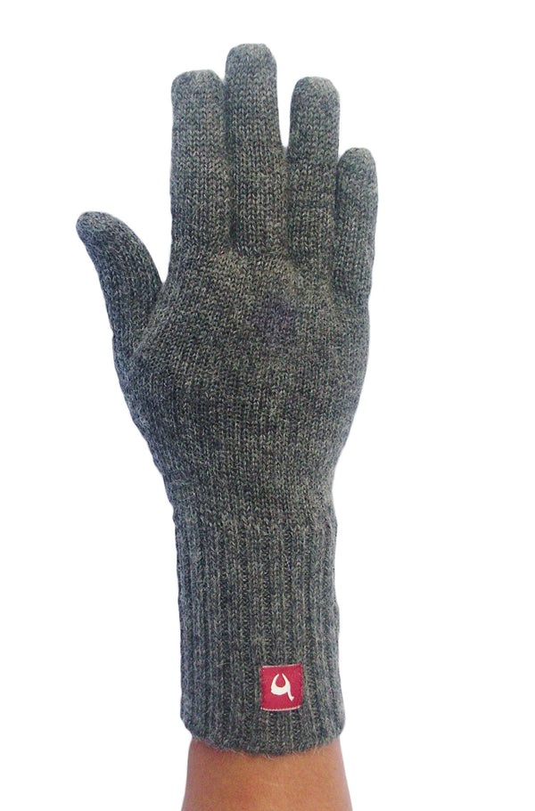 Fingerhandschuhe UNI aus Alpaka-Garn unifarben gestrickte Handschuhe