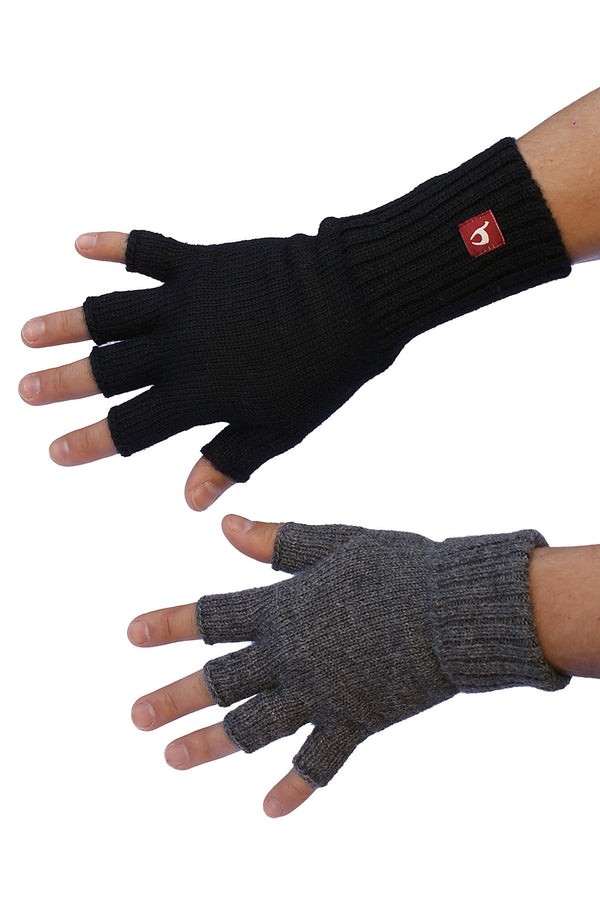 Handschuhe HALBFINGER Alpaka fingerlos