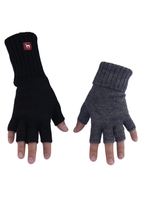 Handschuhe HALBFINGER Alpaka fingerlos