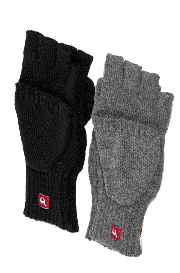 Handschuhe KÄNGURU Alpaka unisex Halbfingerhandschuh mit Klappe