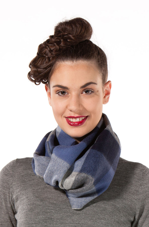 KARO Baby-Alpaka Webschal kariertes Muster