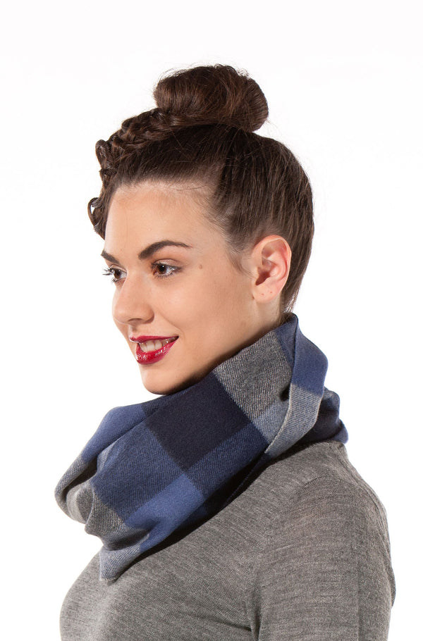 KARO Baby-Alpaka Webschal kariertes Muster