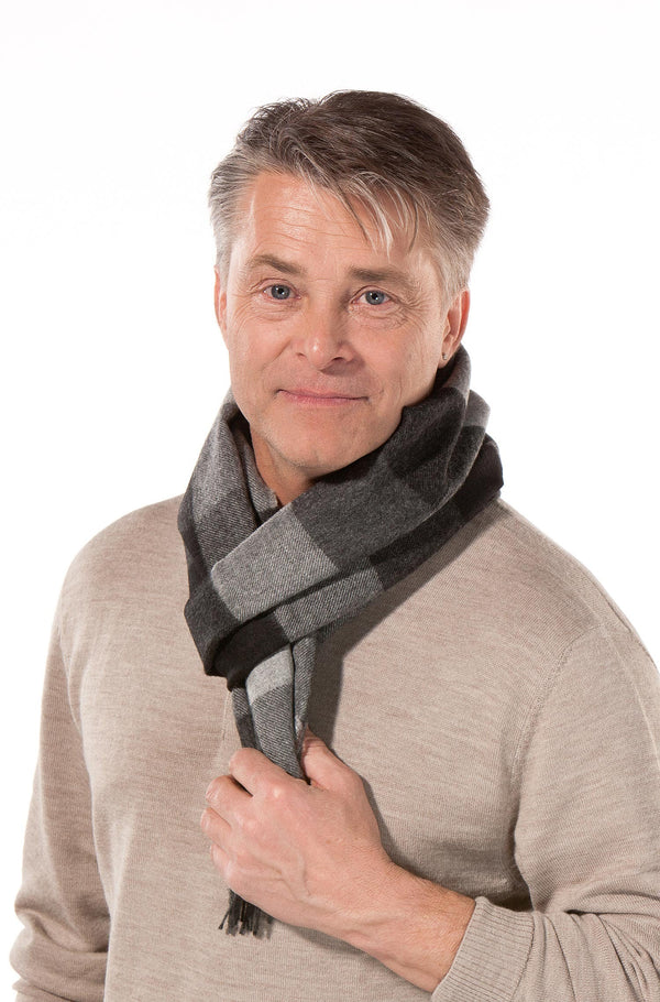 KARO Baby-Alpaka Webschal kariertes Muster