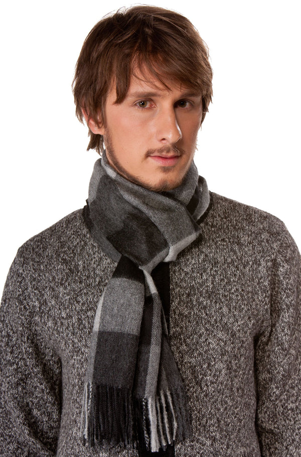 KARO Baby-Alpaka Webschal kariertes Muster