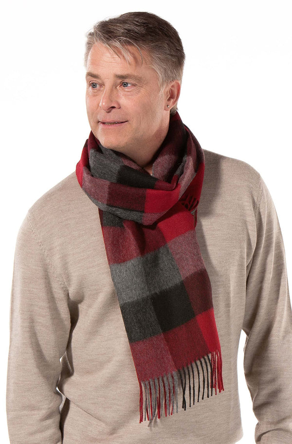 KARO Baby-Alpaka Webschal kariertes Muster