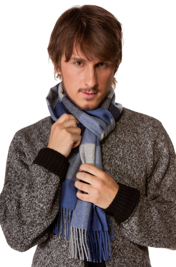 KARO Baby-Alpaka Webschal kariertes Muster