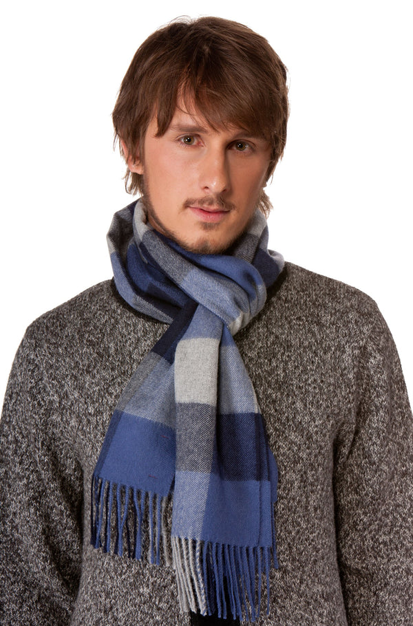 KARO Baby-Alpaka Webschal kariertes Muster