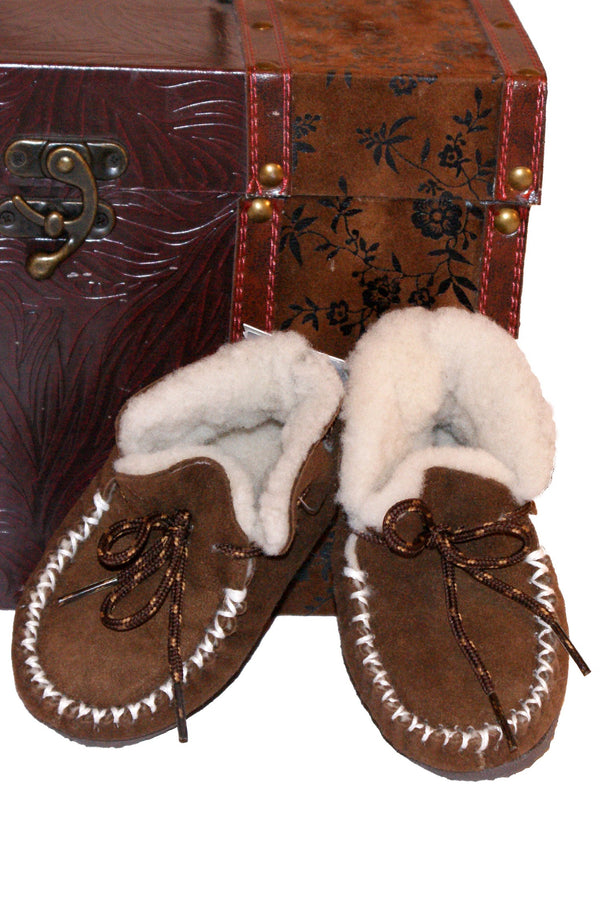 Alpaka FELL-PANTOFFELN Kinder - Hausschuhe Schafsleder