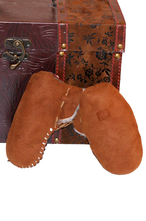 Alpaka FELL-PANTOFFELN Kinder - Hausschuhe Schafsleder