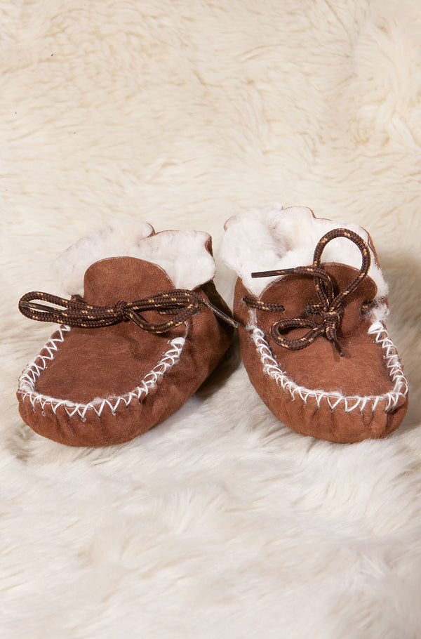 Alpaka FELL-PANTOFFELN Kinder - Hausschuhe Schafsleder