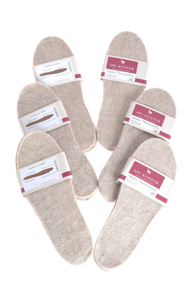 Alpaka FILZ THERMOSOHLEN GUMMIERT