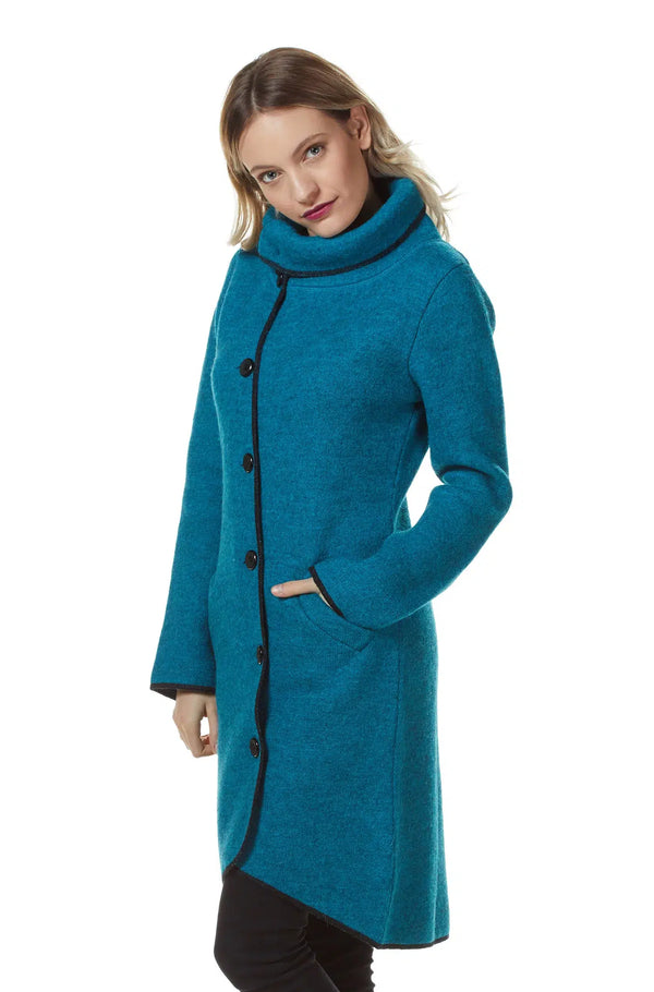 Filz-Mantel ASI gewalkt Alpaka Wolle asymmetrisch