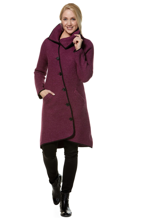 Filz-Mantel ASI gewalkt Alpaka Wolle asymmetrisch