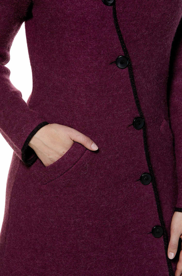 Filz-Mantel ASI gewalkt Alpaka Wolle asymmetrisch