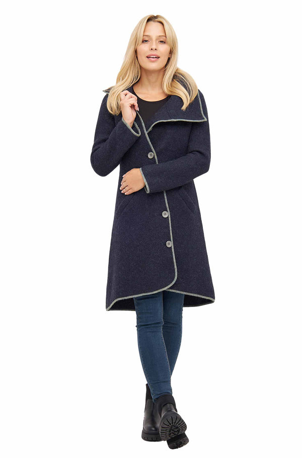 Filz-Mantel ASI gewalkt Alpaka Wolle asymmetrisch