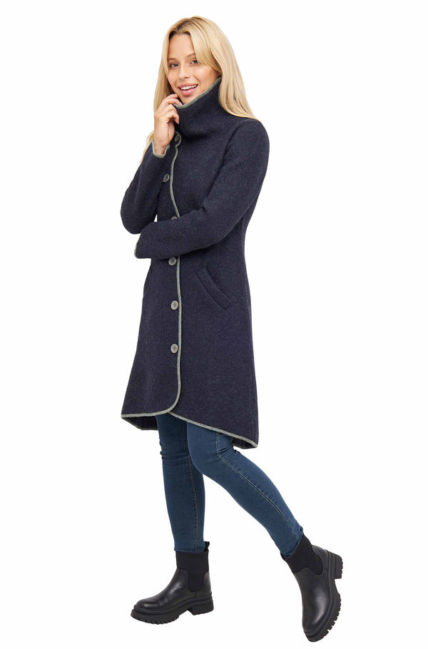 Filz-Mantel ASI gewalkt Alpaka Wolle asymmetrisch